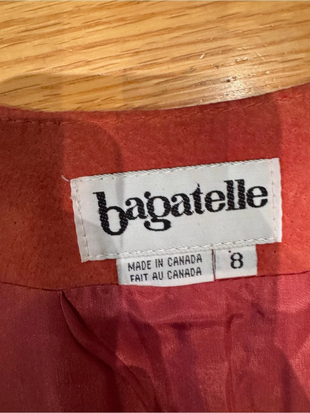 Vintage 1970s Union Made Bagatelle Canada Suede Leather Vest Rust - Picture 5 of 10